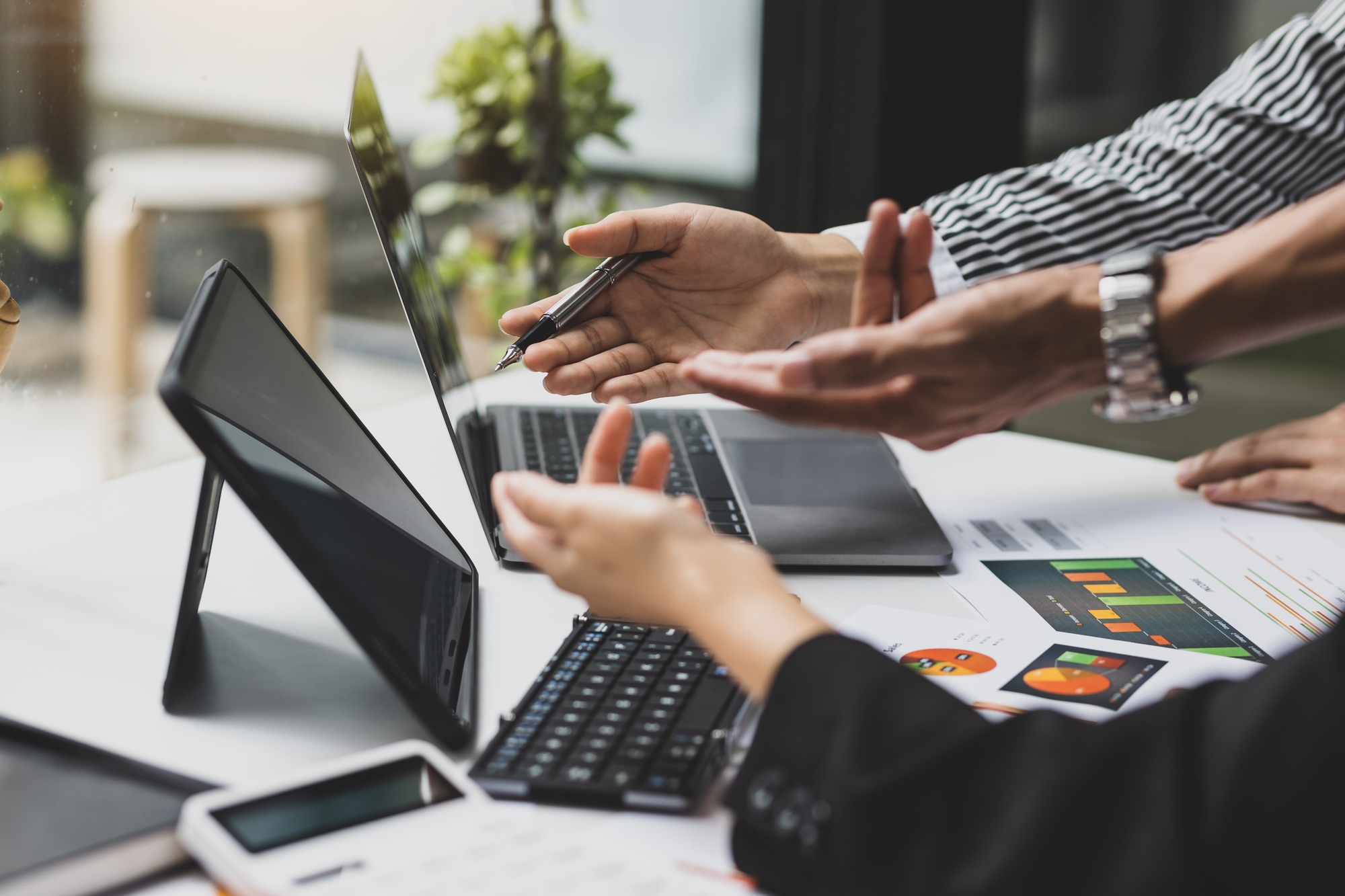 Financial Advisory Meeting Analyzing Marketing Strategies Investment Planning and Accounting Finance